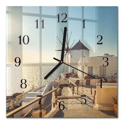 Quadrato orologio da parete Santorini