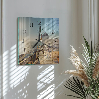 Quadrato orologio da parete Santorini