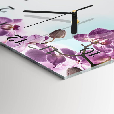 Orologio quadrato in vetro Orchidea