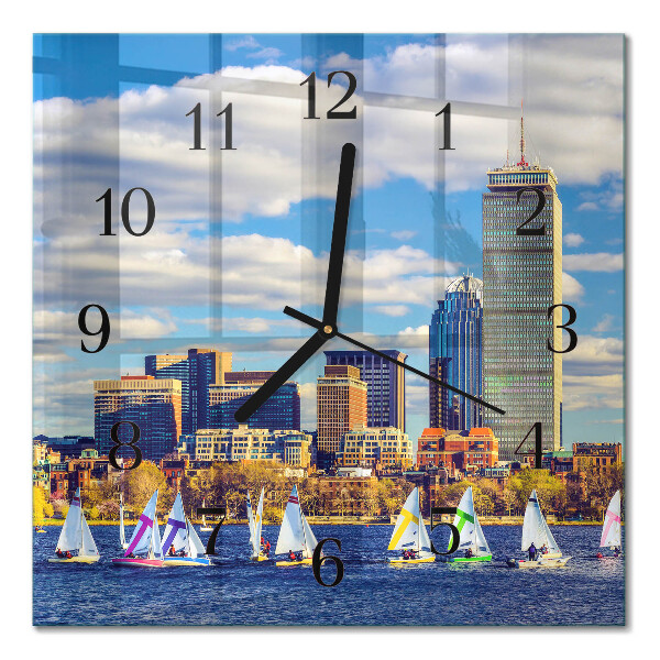 Orologio quadrato in vetro Barche a vela