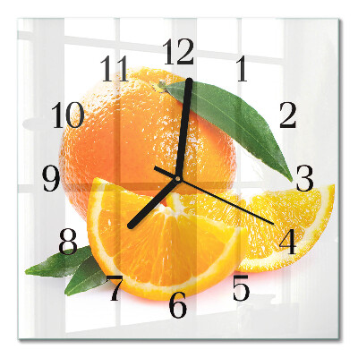 Quadrato orologio in vetro decorativo Arance