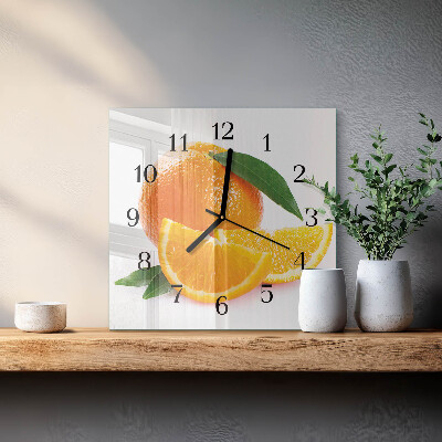 Quadrato orologio in vetro decorativo Arance