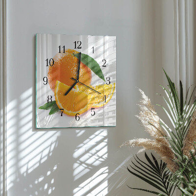 Quadrato orologio in vetro decorativo Arance