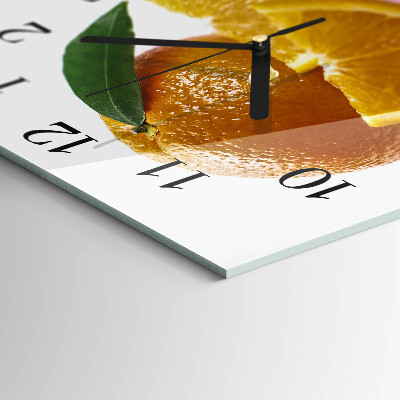 Quadrato orologio in vetro decorativo Arance