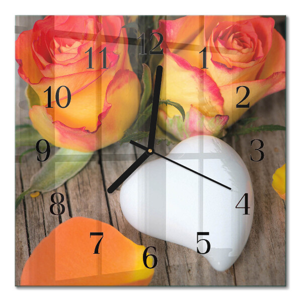 Orologio quadrato in vetro Cuore