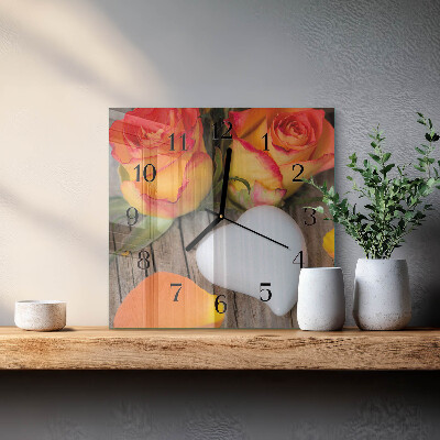 Orologio quadrato in vetro Cuore