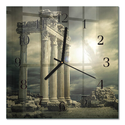 Quadrato orologio in vetro decorativo Acropoli