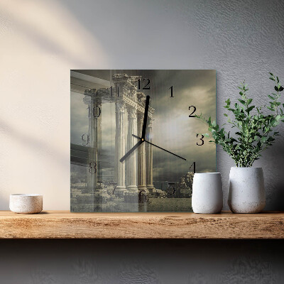 Quadrato orologio in vetro decorativo Acropoli