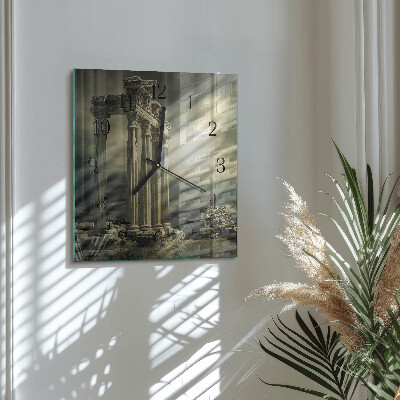 Quadrato orologio in vetro decorativo Acropoli