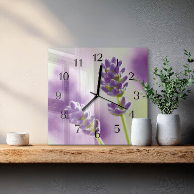 Orologio quadrato in vetro Lavanda