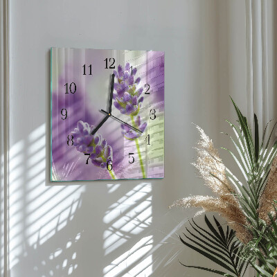 Orologio quadrato in vetro Lavanda