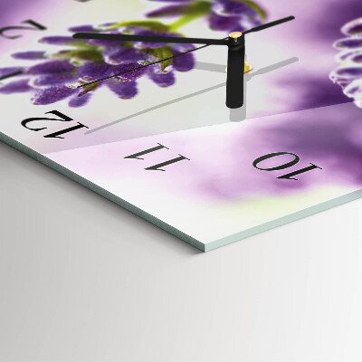 Orologio quadrato in vetro Lavanda