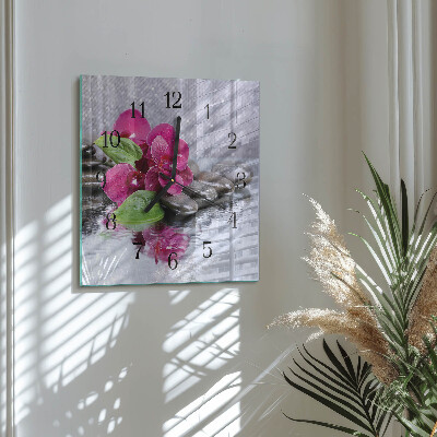 Quadrato orologio da parete Orchidea