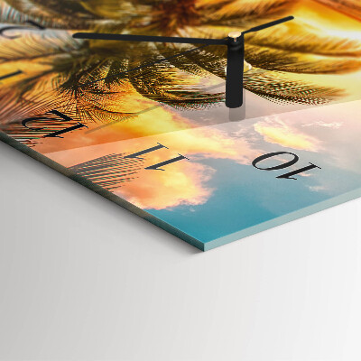 Quadrato orologio in vetro decorativo Tramonto