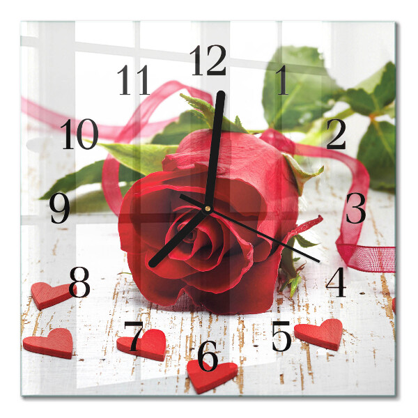 Orologio quadrato in vetro Rosa