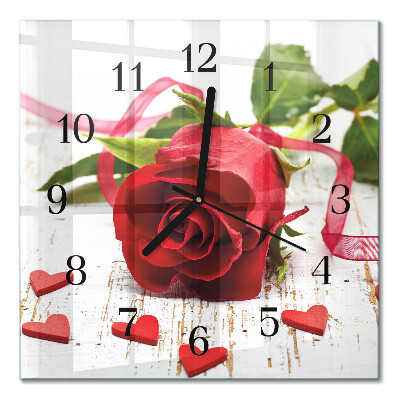 Orologio quadrato in vetro Rosa