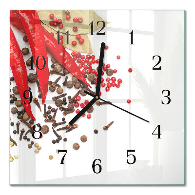 Quadrato orologio da parete Pepe rosso