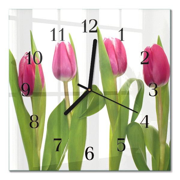 Orologio quadrato Tulipani