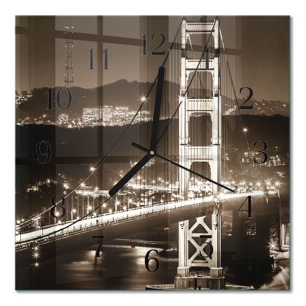 Quadrato orologio in vetro decorativo Ponte