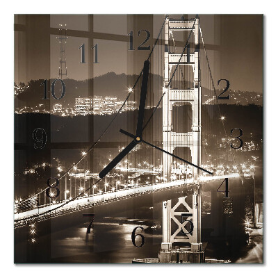 Quadrato orologio in vetro decorativo Ponte