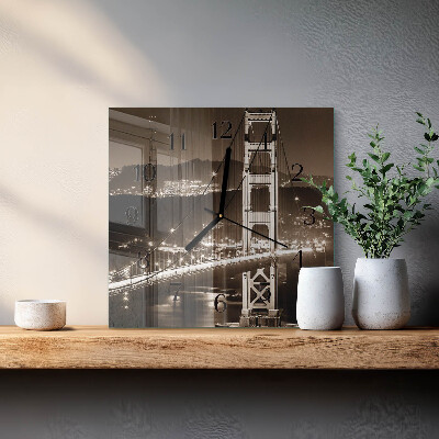 Quadrato orologio in vetro decorativo Ponte
