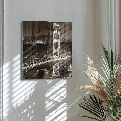 Quadrato orologio in vetro decorativo Ponte