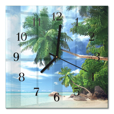 Quadrato orologio in vetro decorativo Palme