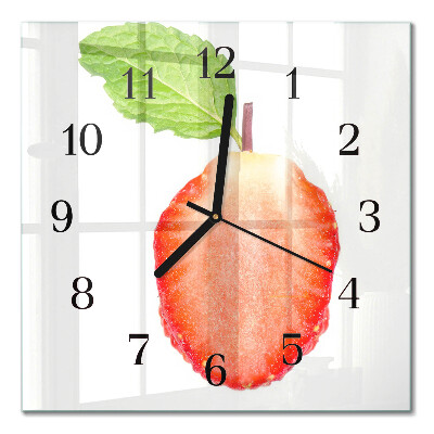 Quadrato orologio da parete Fragola
