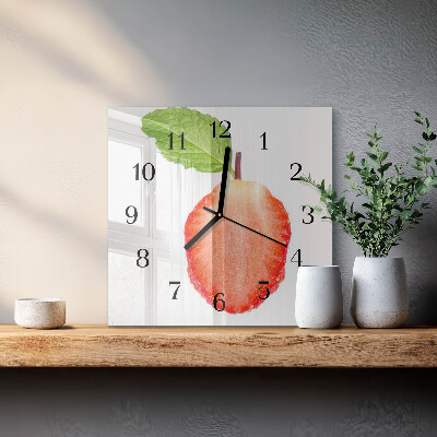 Quadrato orologio da parete Fragola