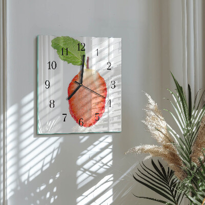 Quadrato orologio da parete Fragola