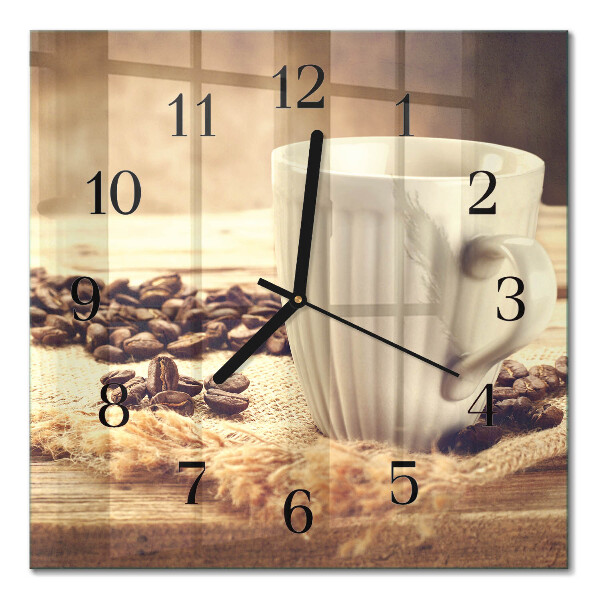 Quadrato orologio da parete Caffè
