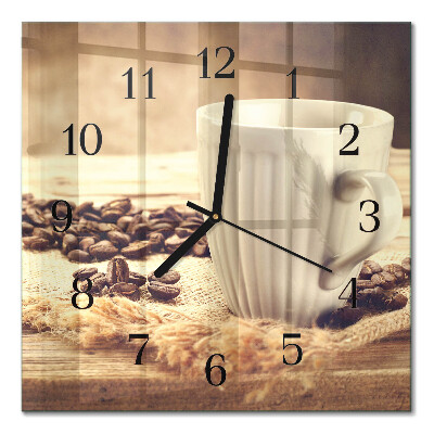 Quadrato orologio da parete Caffè