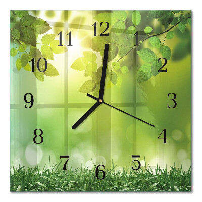 Orologio quadrato in vetro Primavera