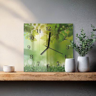 Orologio quadrato in vetro Primavera