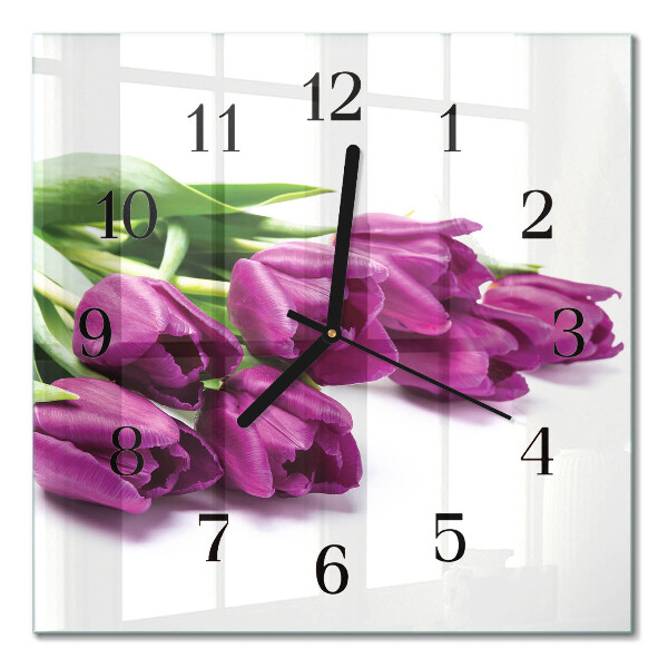 Orologio quadrato Tulipani
