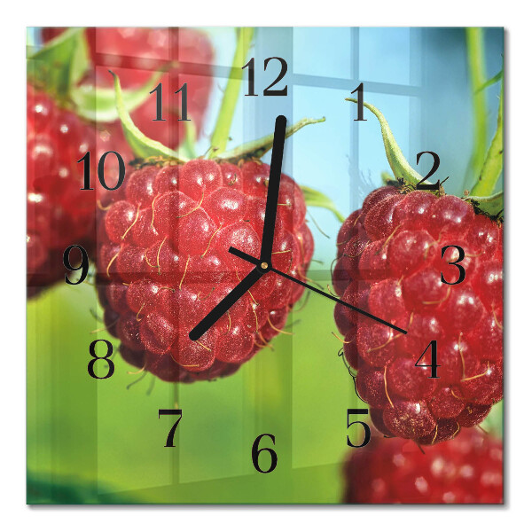 Quadrato orologio in vetro decorativo Lamponi