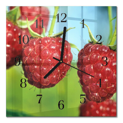 Quadrato orologio in vetro decorativo Lamponi