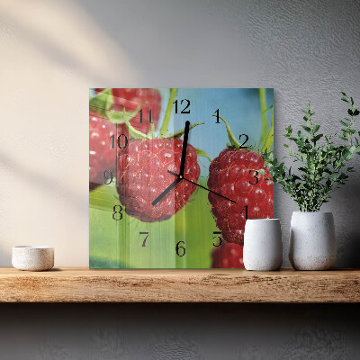Quadrato orologio in vetro decorativo Lamponi