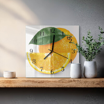 Orologio quadrato in vetro Arance