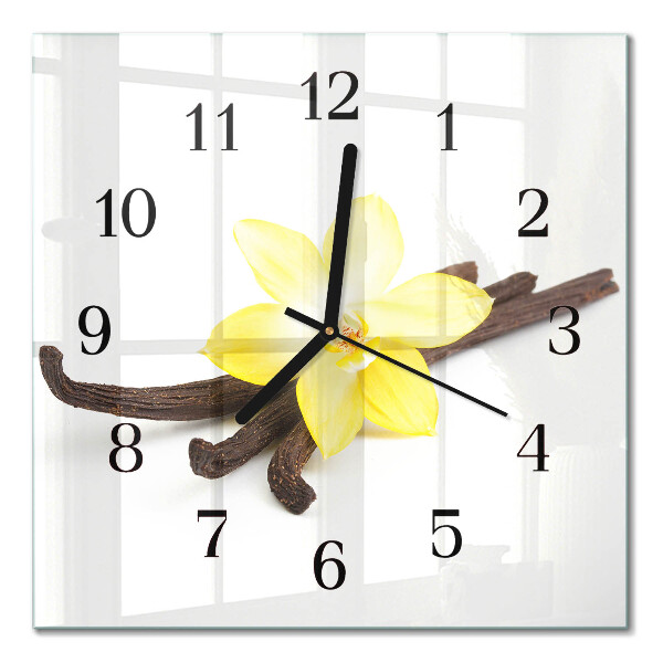Quadrato orologio in vetro decorativo Orchidea di vaniglia