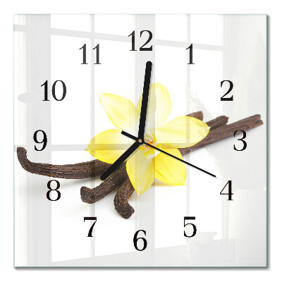 Quadrato orologio in vetro decorativo Orchidea di vaniglia
