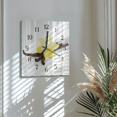Quadrato orologio in vetro decorativo Orchidea di vaniglia