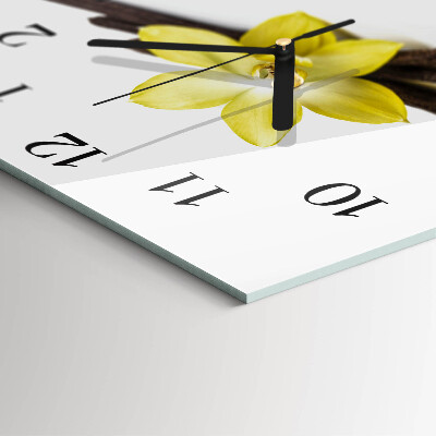 Quadrato orologio in vetro decorativo Orchidea di vaniglia