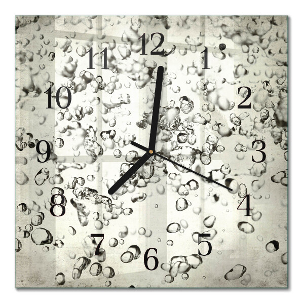 Quadrato orologio in vetro decorativo Gocce