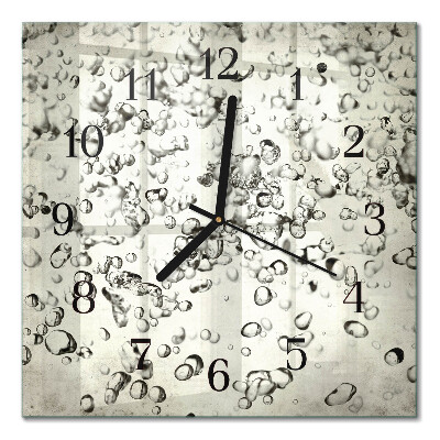 Quadrato orologio in vetro decorativo Gocce