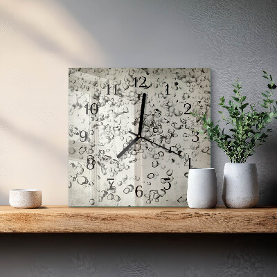 Quadrato orologio in vetro decorativo Gocce
