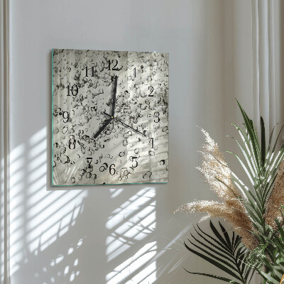 Quadrato orologio in vetro decorativo Gocce