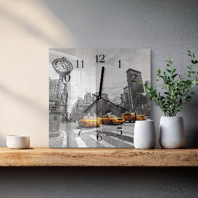 Orologio quadrato in vetro Taxi