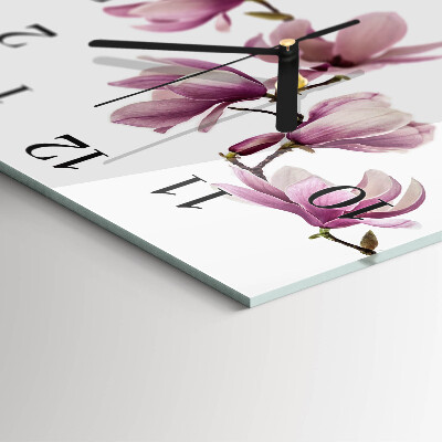 Quadrato orologio in vetro decorativo Magnolia