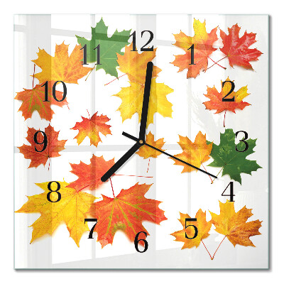 Quadrato orologio da parete Foglie